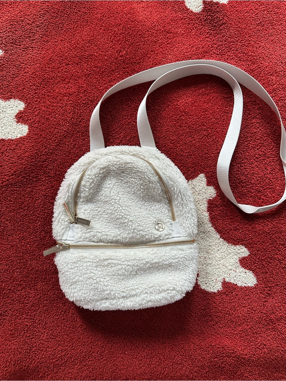 Lululemon White Sherpa Mini Crossbody Bag